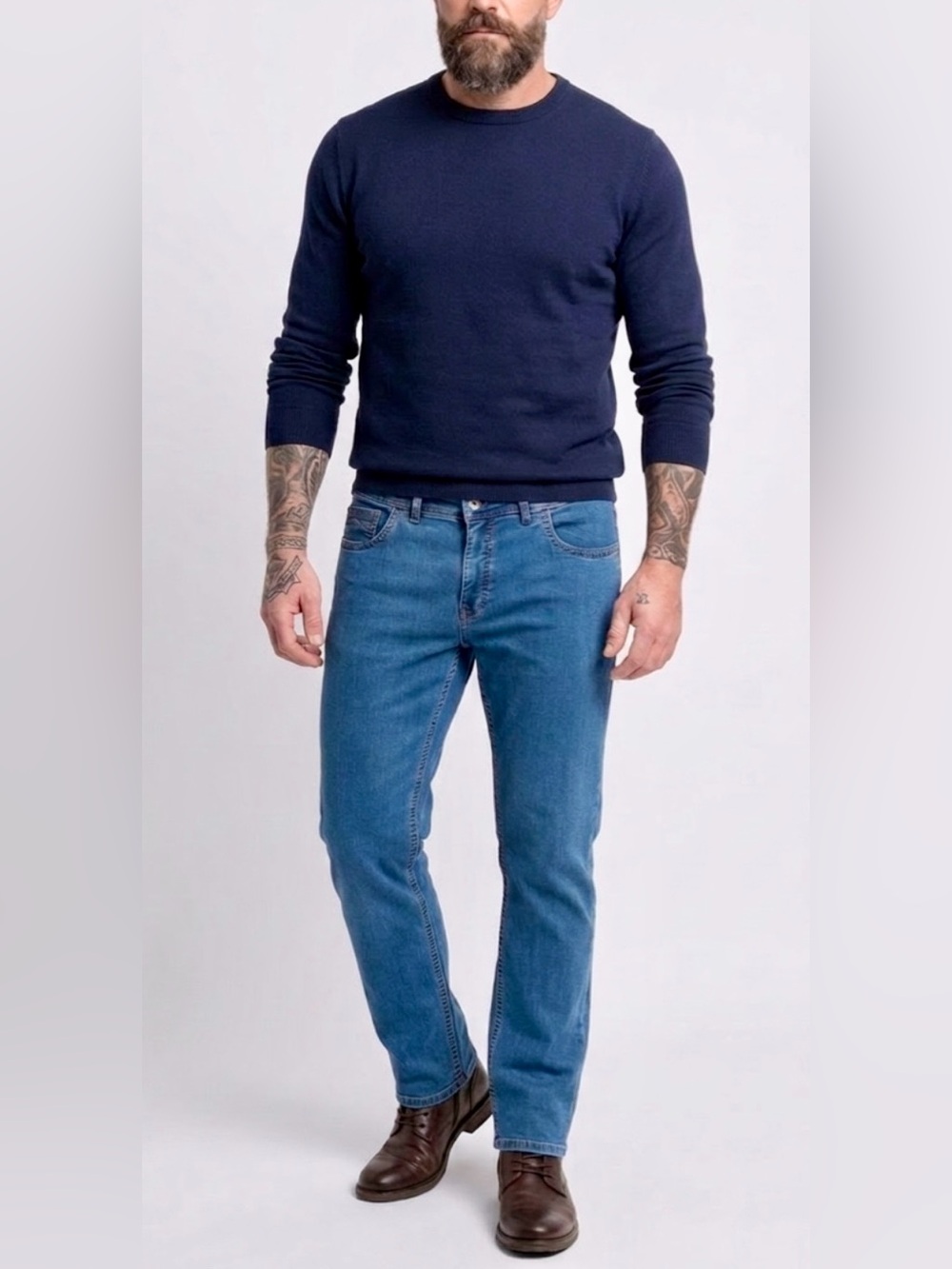 GARDEUR Bill-19 Mens Modern-Fit AirTrip Denim Jeans Blue ~New~